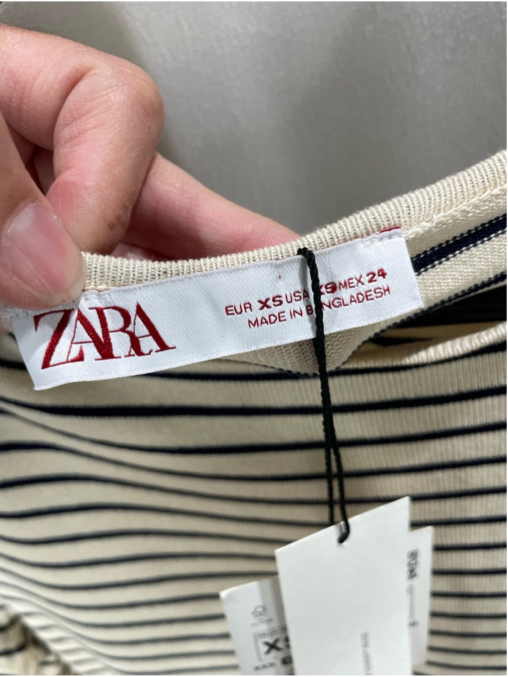 NEW Zara Cream Breton Boatneck Sweater Size XS (fits S) - Picture 5 of 7